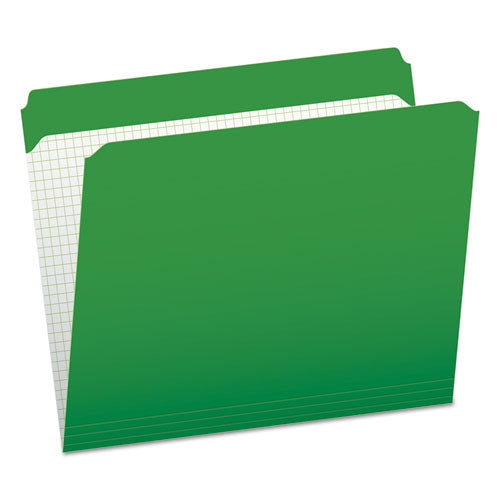 Double-ply Reinforced Top Tab Colored File Folders, Straight Tabs, Letter Size, 0.75" Expansion, Bright Green, 100-box