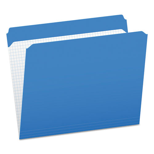 Double-ply Reinforced Top Tab Colored File Folders, Straight Tab, Letter Size, Blue, 100-box