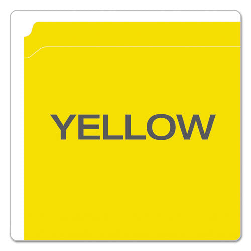 Double-ply Reinforced Top Tab Colored File Folders, Straight Tab, Letter Size, Yellow, 100-box