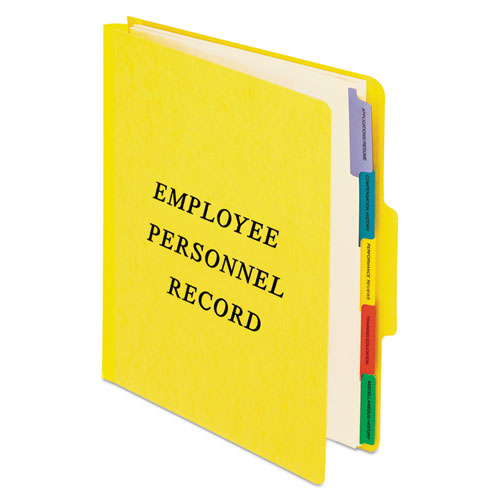 Vertical Style Personnel Folders, 1-3-cut Tabs, Center Position, Letter Size, Yellow
