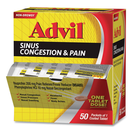 Sinus Congestion And Pain Relief, 50-box