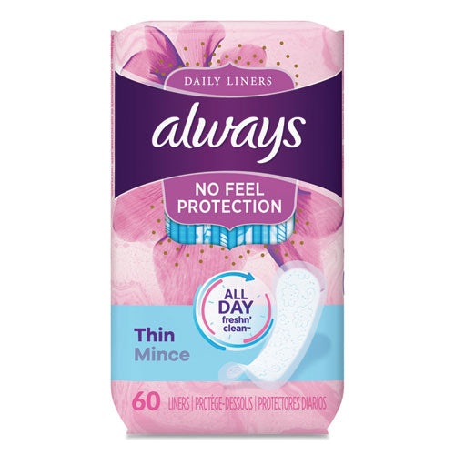 Thin Daily Panty Liners, 60-pack, 12 Pack-carton