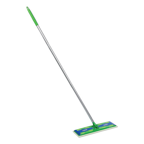 Sweeper Mop, 17 X 5 White Cloth Head, 46" Green-silver Aluminum-plastic Handle, 3-carton