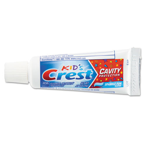 Kids' Sparkle Toothpaste, Blue, Bubblegum Flavor, 0.85 Oz Tube, 72-carton