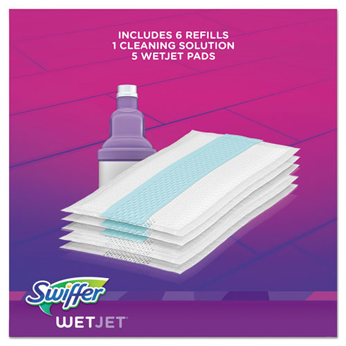 Wetjet Mop, 11 X 5 White Cloth Head, 46" Purple-silver Aluminum-plastic Handle, 2-carton