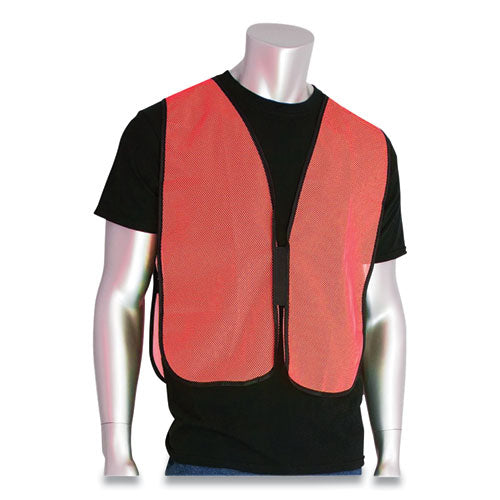 Hook And Loop Safety Vest, Hi-viz Orange, One Size Fits Most