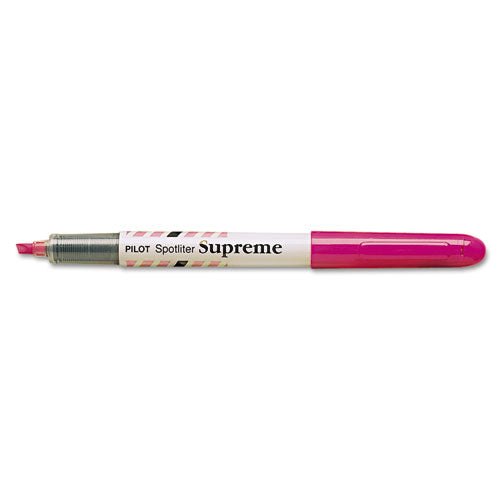 Spotliter Supreme Highlighter, Fluorescent Pink Ink, Chisel Tip, Pink-white Barrel