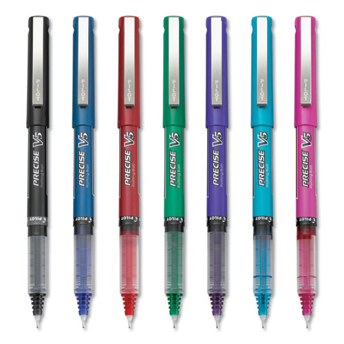 Precise V5 Roller Ball Pen, Stick, Extra-fine 0.5 Mm, Assorted Ink And Barrel Colors, 7-pack