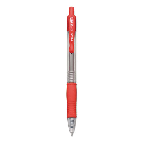G2 Premium Gel Pen Convenience Pack, Retractable, Extra-fine 0.38 Mm, Red Ink, Clear-red Barrel