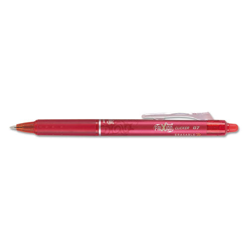 Frixion Clicker Erasable Gel Pen, Retractable, Fine 0.7 Mm, Red Ink, Red Barrel
