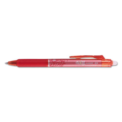 Frixion Clicker Erasable Gel Pen, Retractable, Extra-fine 0.5 Mm, Red Ink, Red Barrel, Dozen
