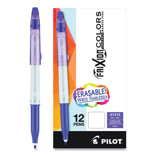 Frixion Colors Erasable Porous Point Pen, Stick, Bold 2.5 Mm, Purple Ink, White Barrel, Dozen