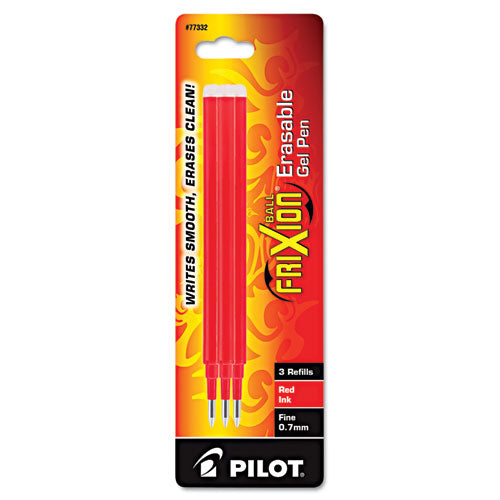 Refill For Pilot Frixion Erasable, Frixion Ball, Frixion Clicker And Frixion Lx Gel Ink Pens, Fine Tip, Red Ink, 3-pack