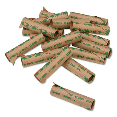 Preformed Tubular Coin Wrappers, Dimes, $5, 1000 Wrappers-carton