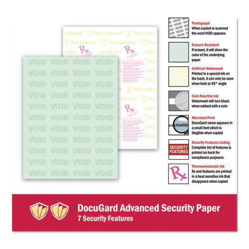 Medical Security Papers, 24lb, 8.5 X 11, Green, 500-ream