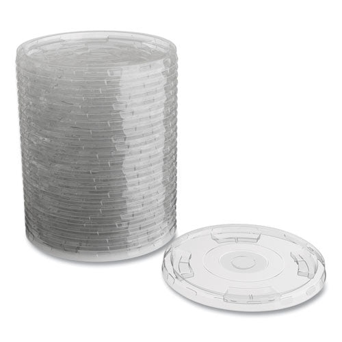 Compostable Straw Slot Plastic Cold Cup Lids, Fits 12 Oz, 16 Oz Cold Cups, Clear, 500-pack