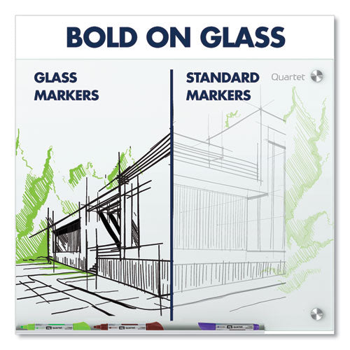 Premium Glass Board Dry Erase Marker, Broad Bullet Tip, Assorted