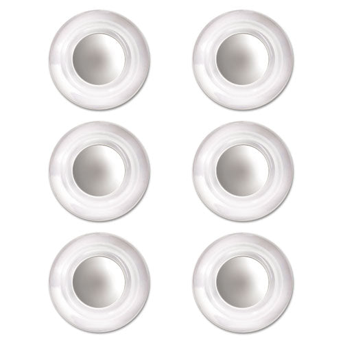 Glass Magnets, Large, 0.45" Dia, Clear, 6-pack