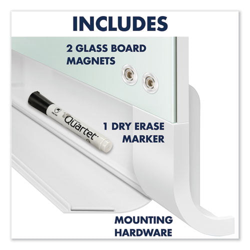 Horizon Magnetic Glass Marker Board With Hidden Tray, 74 X 42, White