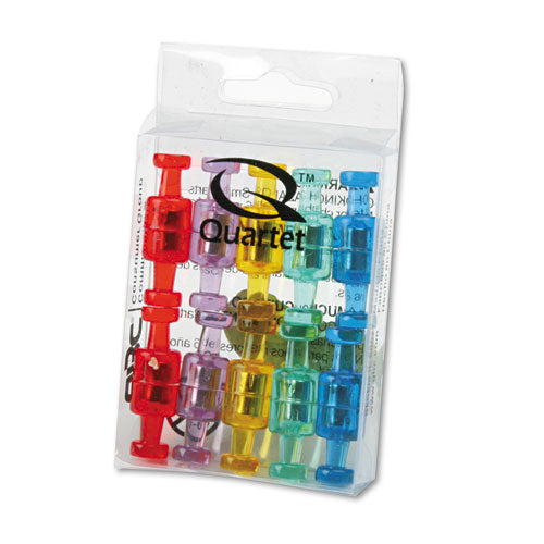 Magnetic "push Pins", 3-4" Dia, Assorted Colors, 20-pack