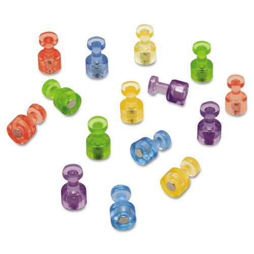 Magnetic "push Pins", 3-4" Dia, Assorted Colors, 20-pack