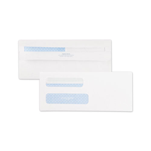Double Window Redi-seal Security-tinted Envelope, #9, Commercial Flap, Redi-seal Adhesive Closure, 3.88 X 8.88, White, 250-ct