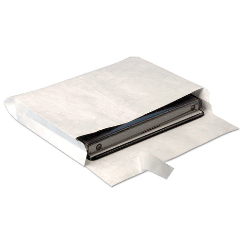 Lightweight 14 Lb Tyvek Open End Expansion Mailers, #15, Square Flap, Redi-strip Adhesive Closure, 10 X 15, White, 100-carton