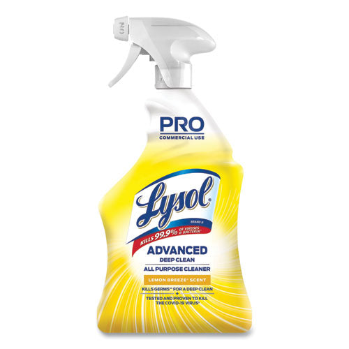 Advanced Deep Clean All Purpose Cleaner, Lemon Breeze, 32 Oz Trigger Spray Bottle, 12-carton