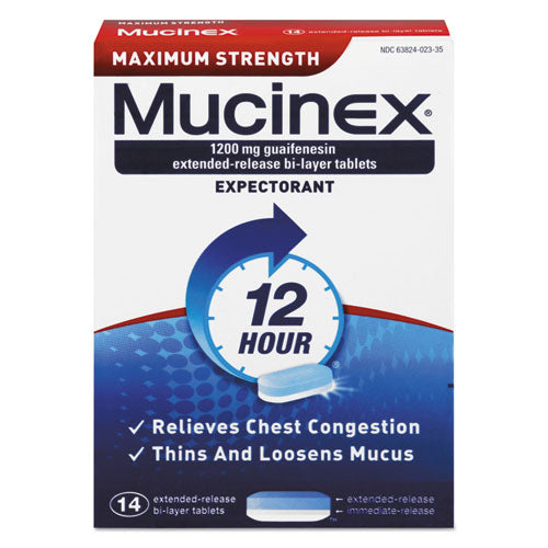 Maximum Strength Expectorant, 14 Tablets-box