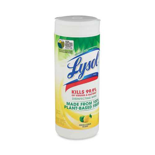 Disinfecting Wipes Ii Fresh Citrus, 7 X 7.25, 30 Wipes-canister, 12 Canisters-carton