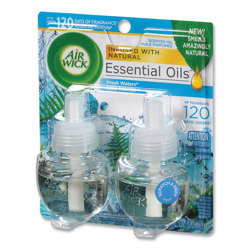 Scented Oil Refill, Fresh Waters, 0.67 Oz, 2-pack, 6 Pack-carton