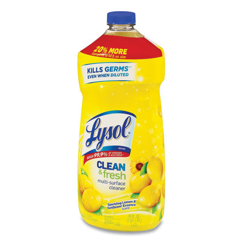 Clean And Fresh Multi-surface Cleaner, Sparkling Lemon And Sunflower Essence, 48 Oz Bottle, 9-carton
