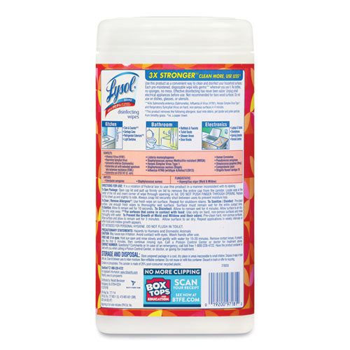 Disinfecting Wipes, 7 X 7.25, Mango And Hibiscus, 80 Wipes-canister