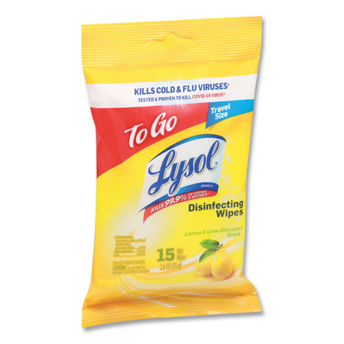 Disinfecting Wipes Flatpacks, 6.29 X 7.87, Lemon And Lime Blossom, 15 Wipes-flat Pack, 48 Flat Packs-carton