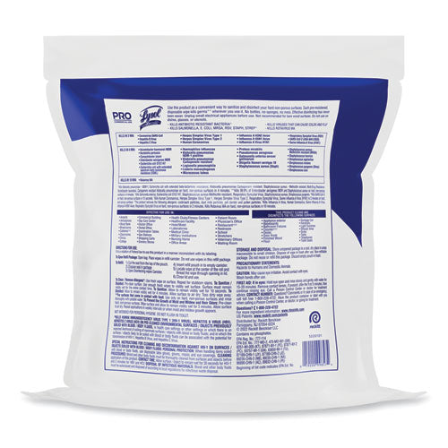 Professional Disinfecting Wipe Bucket Refill, 6 X 8, Lemon And Lime Blossom, 800 Wipes-bag, 2 Refill Bags-carton