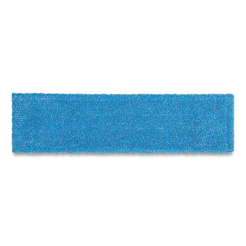 Adaptable Flat Mop Pads, Microfiber, 19.5 X 5.5, Blue