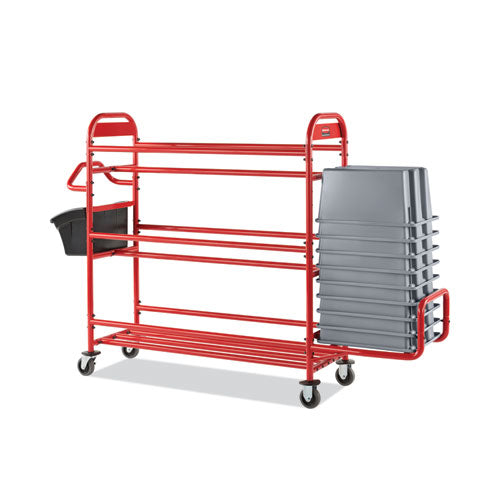 Tote Picking Cart Storage Bracket, For Use W-rubbermaid Commercial Tote Picking Cart, Tubular Steel, 18.5 X 21.7 X 13.9, Red
