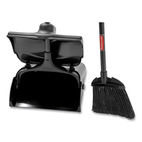 Lobby Pro Upright Dustpan, With Cover, 12.5w X 37h, Plastic Pan-metal Handle, Black
