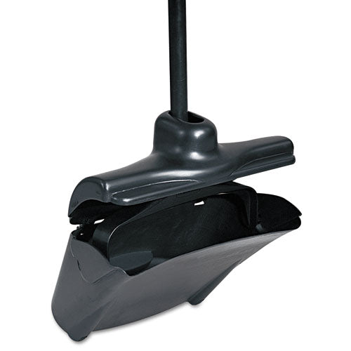 Lobby Pro Upright Dustpan, With Cover, 12.5w X 37h, Plastic Pan-metal Handle, Black