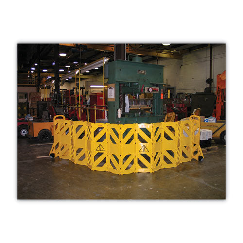 Portable Mobile Safety Barrier, Plastic, 13ft X 40", Yellow
