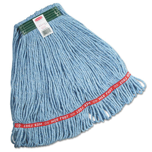 Swinger Loop Wet Mop Heads, Cotton-synthetic, Blue, Medium