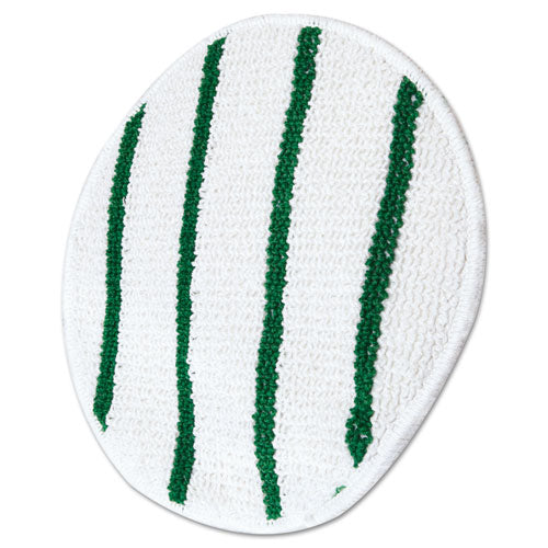 Low Profile Scrub-strip Carpet Bonnet, 17" Diameter, White-green