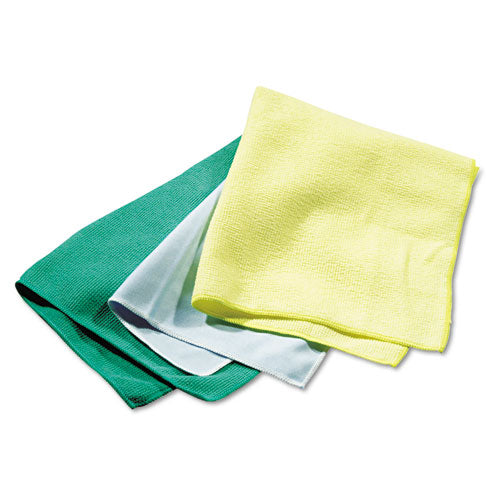 Reusable Cleaning Cloths, Microfiber, 16 X 16, Yellow, 12-carton