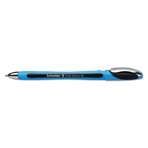 Slider Memo Xb Ballpoint Pen, Stick, Extra-bold 1.4 Mm, Black Ink, Blue-black Barrel, 10-box