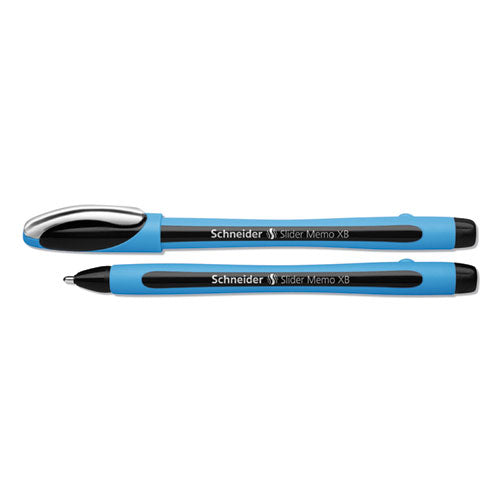 Slider Memo Xb Ballpoint Pen, Stick, Extra-bold 1.4 Mm, Black Ink, Blue-black Barrel, 10-box