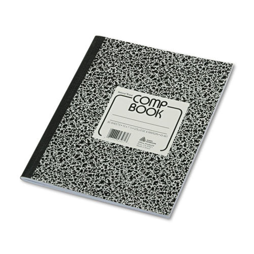 Composition Book, Medium-college Rule, Black Marble Cover, 10 X 7.88, 80 Sheets