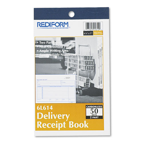 Delivery Receipt Book, 6 3-8 X 4 1-4, Two-part Carbonless, 50 Sets-book