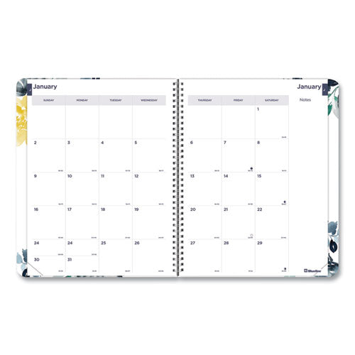 Monthly 14-month Planner, 11 X 8.5, Watercolor, 2022