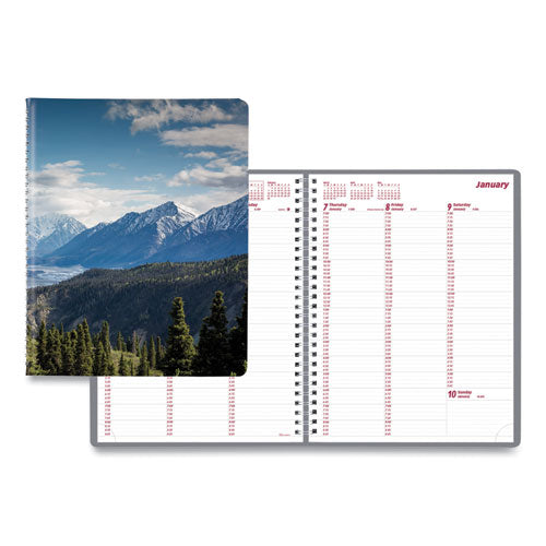 Mountains Weekly Appointment Book, 11 X 8.5, Blue-green-black, 2022