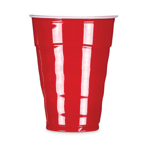 Easy Grip Disposable Plastic Party Cups, 18 Oz, Red, 50-pack, 8 Packs-carton